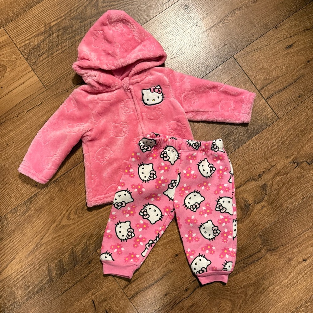 Hello Kitty Pink Fleece Hoodie & Sweatpants Set